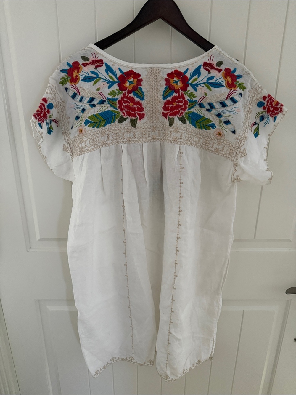 Johnny Was White Embroidered Floral Tunic - Picture 3 of 4